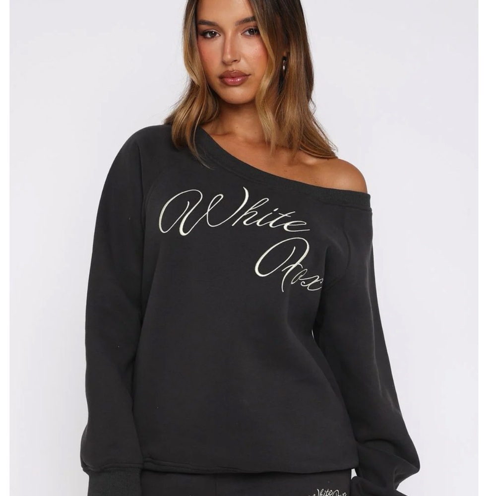 White Fox Boutique Black Off-the-Shoulder Sweater